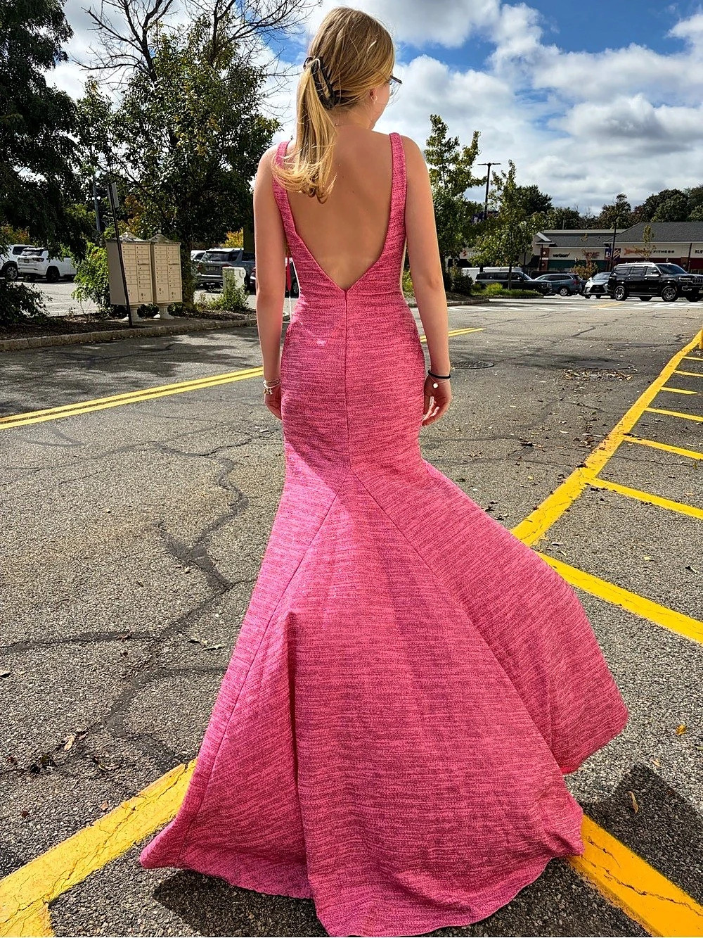 Jovani 02472A Pink Sequin Maxi Dress Size 6 NWT